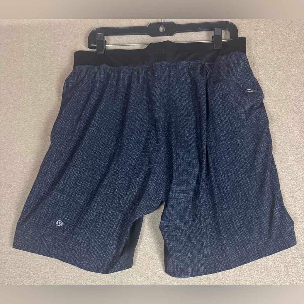 Lululemon Linerless Athletic Shorts T.H.E. Core Size Large Navy Blue Mens - Picture 1 of 9